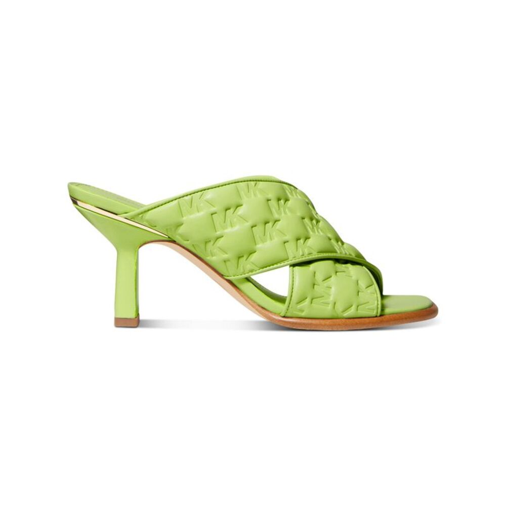 MICHAEL MICHAEL KORS Womens Green Gideon Toe Block Heel Slip On Mules 5.5 M - Picture 3 of 4